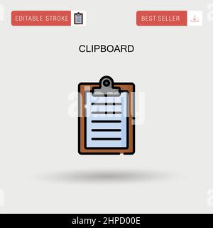 Einfaches Vektorsymbol für die Zwischenablage. Stock Vektor