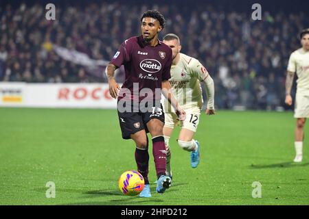 Salerno, Italien. 19th. Februar 2022. Salernitanas Mittelfeldspieler Ederson während des US Salernitana gegen AC Mailand, italienisches Fußballspiel Serie A in Salerno, Italien, Februar 19 2022 Quelle: Independent Photo Agency/Alamy Live News Stockfoto