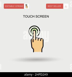 Einfaches Vektorsymbol auf dem Touchscreen. Stock Vektor