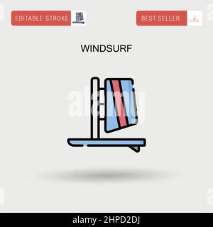 Einfaches Vektorsymbol für Windsurf. Stock Vektor