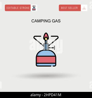 Einfaches Vektor-Symbol für Campinggas. Stock Vektor