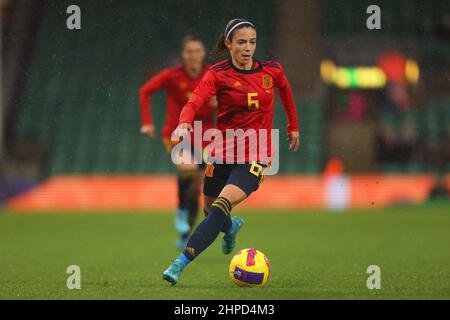 Norwich, Norfolk, 20th. Februar 2022 ; England; Arnold Clark Womens Internationaler Fußball England gegen Spanien: Aitana Bonmati aus Spanien Stockfoto