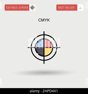 Einfaches CMCMCMY-Vektorsymbol. Stock Vektor