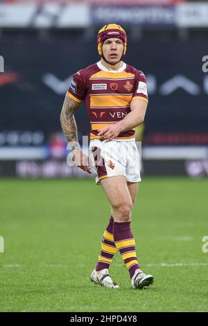 Huddersfield, England - 19. Februar 2022 - Theo Fages (7) von Huddersfield Giants während der Rugby League Betfred Super League Runde 2 Huddersfield Giants vs Hull Kingston Rovers im John Smith's Stadium, Huddersfield, UK Dean Williams Stockfoto