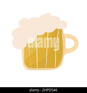 Bierglas, leichtes Bier, Alkohol. Vektor-Cartoon-Illustration isoliert Symbol. Stock Vektor