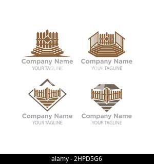 Set Zaun Symbol Logo Vektor Design.EPS 10 Stock Vektor