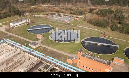 Abwasseraufbereitungsstation Filterung Von Abwasser Stockfoto