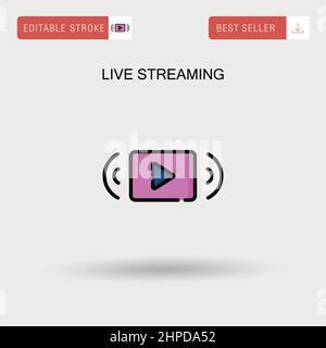 Einfaches Vektorsymbol für Live-Streaming. Stock Vektor