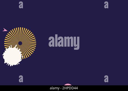 Moderner farbenfroher einfacher Hintergrund mit organischen abstrakten Elementen und dynamischen Formen. Minimalistischer Stil. Entwerfen Sie Vorlagenplakate oder Visitenkarten. Stockfoto
