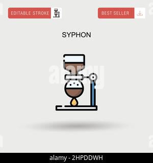 Einfaches Vektorsymbol für Syphon. Stock Vektor