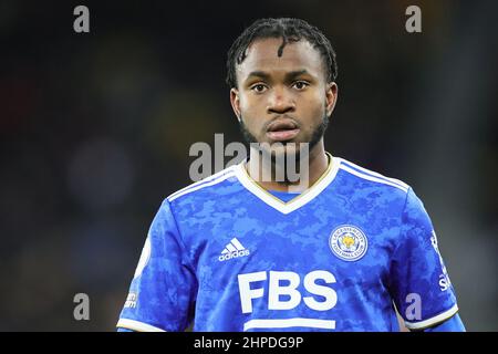 WOLVERHAMPTON, GROSSBRITANNIEN. FEBRUAR 19TH. Ademola Lookman von Leicester City während des Premier League-Spiels zwischen Wolverhampton Wanderers und Leicester City in Molineux, Wolverhampton am Sonntag, 20th. Februar 2022. (Kredit: James Holyoak | MI News ) Kredit: MI Nachrichten & Sport /Alamy Live News Stockfoto