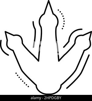 Dinosaurier Fußabdruck Linie Symbol Vektor Illustration Stock Vektor