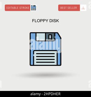 Einfaches Vektorsymbol für Diskette. Stock Vektor