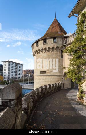 Nolli-Turm (Nolliturm) an der Musegg-Mauer Luzern (Museggmauer) - Luzern, Schweiz Stockfoto