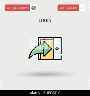 Einfaches Vektor-Symbol für die Anmeldung. Stock Vektor