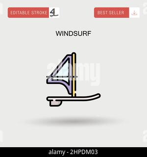 Einfaches Vektorsymbol für Windsurf. Stock Vektor