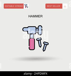 Hammer einfaches Vektor-Symbol. Stock Vektor