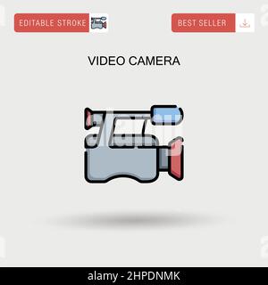 Videokamera einfaches Vektorsymbol. Stock Vektor