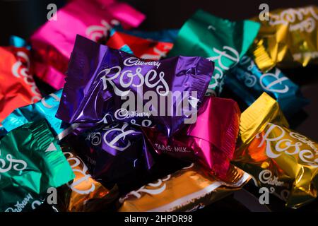 Eine Auswahl an Cadburys Rosen Stockfoto