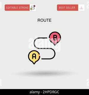 Einfaches Vektorsymbol für Routen. Stock Vektor