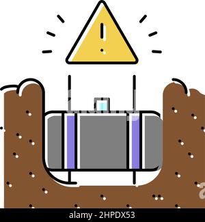 Unterirdischer Lagertank Entfernen Farbe Symbol Vektor-Abbildung Stock Vektor