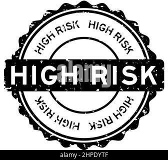 Grunge schwarz High Risk Wort rund Gummi-Siegel-Stempel auf weißem Hintergrund Stock Vektor