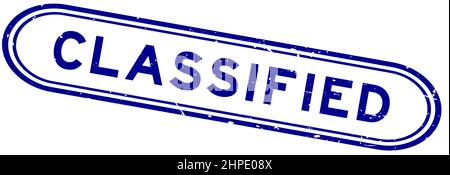 Grunge blau klassifiziert Wort Gummi Siegel Stempel auf weißem Hintergrund Stock Vektor