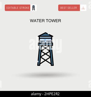 Einfaches Vektorsymbol für den Wasserturm. Stock Vektor