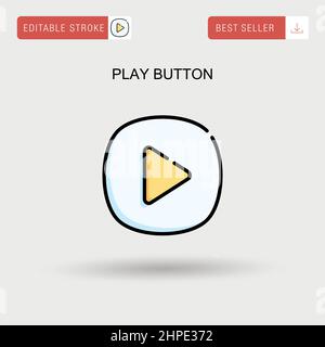 Wiedergabetaste einfaches Vektorsymbol. Stock Vektor