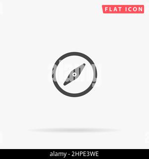 Symbol für den flachen Vektor des Kompasses. Handgezeichnete Design-Illustrationen. Stock Vektor