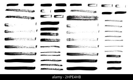 Striche. Grunge Designelemente. Rechteckige Textfelder, Sprechblasen.Satz Pinsel Stock Vektor