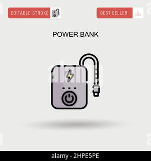 Einfaches Vektorsymbol für Powerbank. Stock Vektor