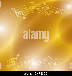 Heller Musik-Vektor-Hintergrund mit Noten und Lichter Stock Vektor