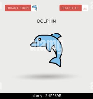 Einfaches Vektor-Symbol für Delphin. Stock Vektor