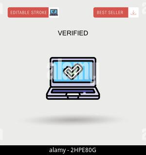 Verifiziertes einfaches Vektorsymbol. Stock Vektor