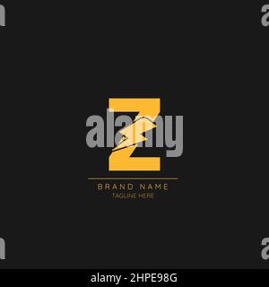 Anfangsbuchstabe Z mit Blitz-Bolzenlogo. Stock Vektor