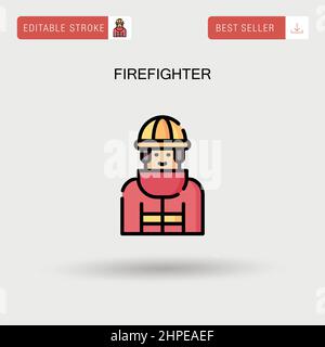 Einfaches Vektor-Symbol für Feuerwehrmann. Stock Vektor