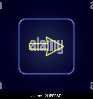 Schöne stilvolle bunte Neon Pfeil rechts Symbol - Vektor-Illustration Stock Vektor