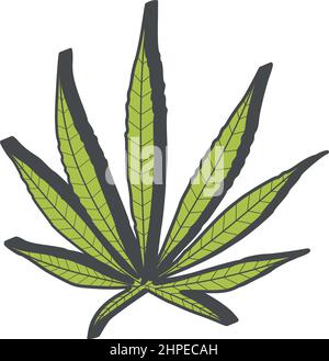 Grünes Symbol eines Cannabisblatts oder CBD Stock Vektor