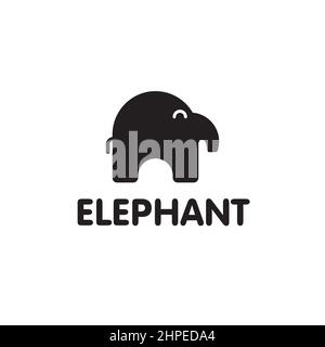 Niedliche Elefant Kalb Logo Vektor Illustration Design Vorlage, Symbol Stock Vektor