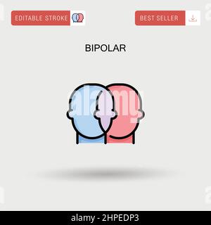 Bipolares einfaches Vektorsymbol. Stock Vektor