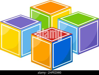 Bunte Kinder Würfel, Vektor-Illustration Stock Vektor