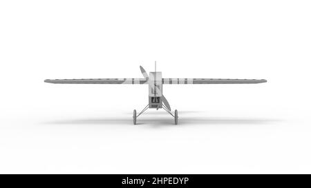 3D Darstellung der casis eines kleinen Modellflugzeuges. Isoliert im Studiohintergrund. Stockfoto