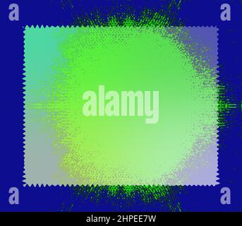 Ein abstraktes neonfarbenes Grunge-Randbild. Stockfoto