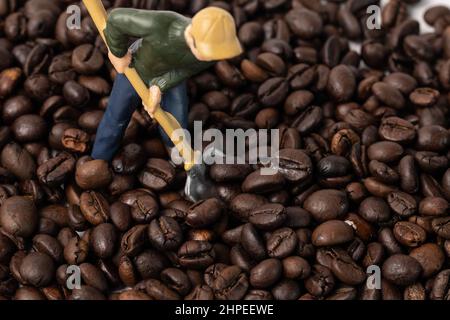 Mini Figur Arbeiter konzeptionelle Fotografie Stockfoto