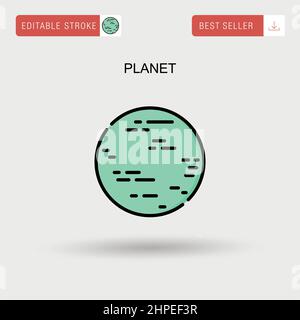 Einfaches Vektorsymbol „Planet“. Stock Vektor