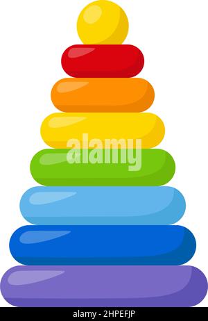 Kinder Spielzeug Pyramide, Vektor-Illustration Stock Vektor