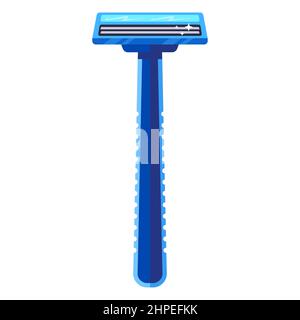 Blaue Rasiermessermaschine. Flache Vektorgrafik. Stock Vektor