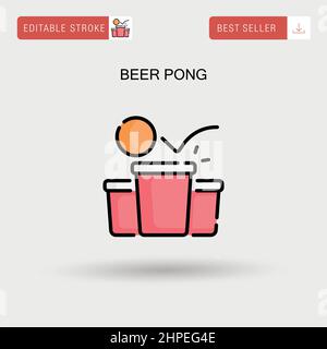 Bier Pong einfaches Vektor-Symbol. Stock Vektor