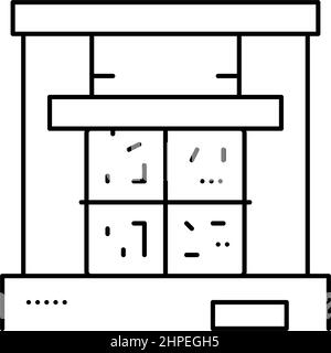 Durch Drücken der Aluminiumlinie Symbol Vektordarstellung Stock Vektor